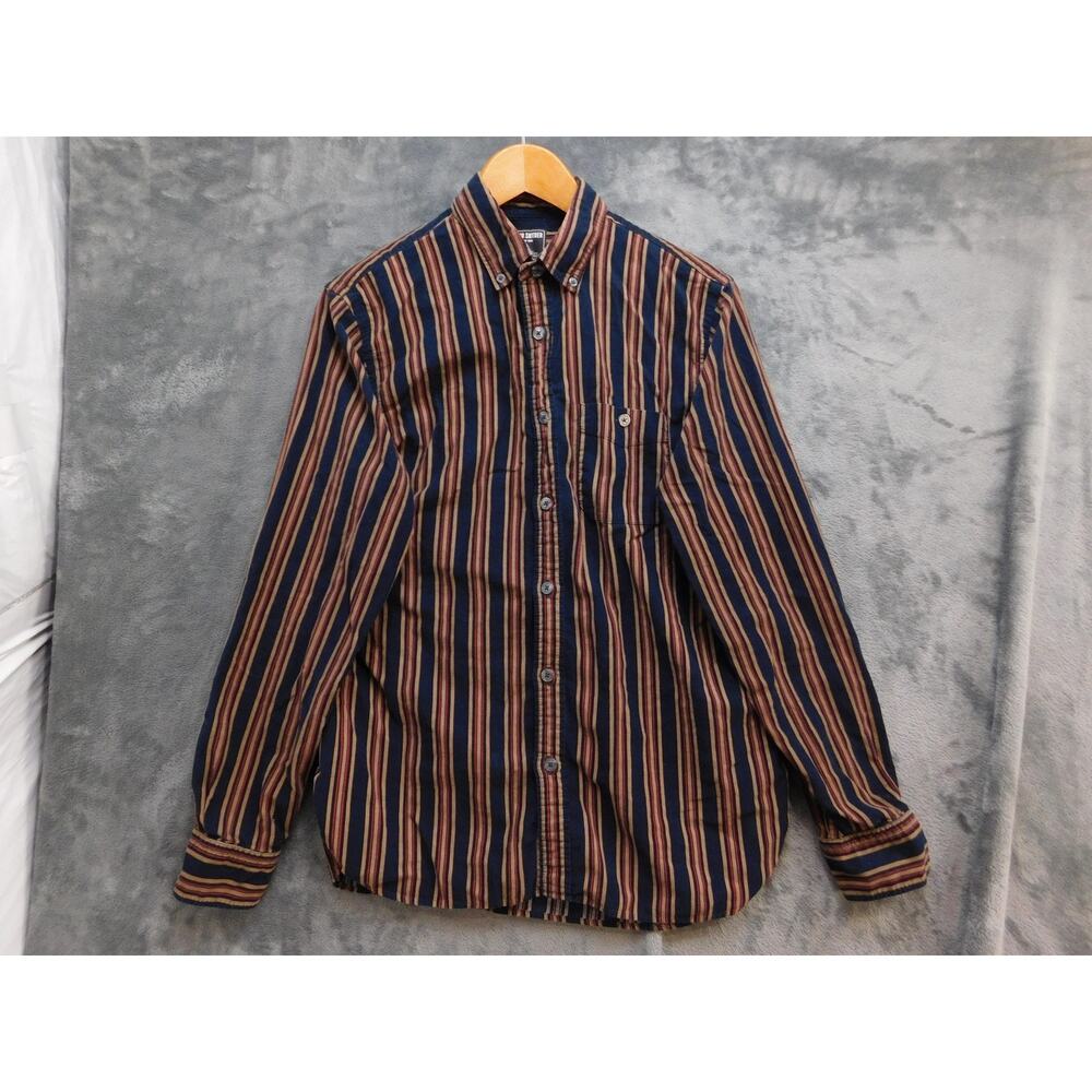 Todd Snyder Shirt Mens M Blue Striped Corduroy Long Sleeve Button Up Pockets